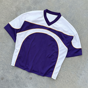 OEM เสื้อยืดฟุตบอลโอเวอร์ไซซ์สำหรับผู้ชายเสื้อฟุตบอลพิมพ์ลายฮิปฮอป - Product Image 1