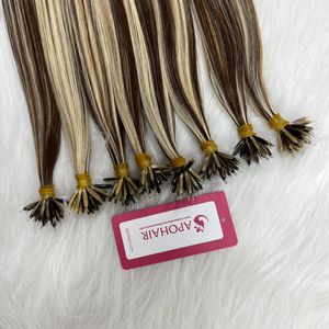 APOHAIR-Extensions à double tirage, cheveux humains, nano ring, cuticule alignée, style remy - Product Image 4