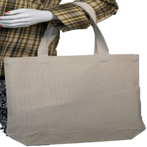 Bolsas de Compras de Algodón Orgánico Reutilizables y Reciclables al por Mayor con Logotipo Impreso en Serigrafía, Bolsillos con Cremallera y Asas Largas - Product Image 5