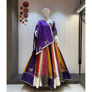 Lehenga Choli Tradicional de Algodón Jaam, Largo hasta el Suelo, Corte Ajustado, Reversible, para Mujer, Ropa Étnica para Festivales de Verano, Bordado de Primera Calidad - Product Image 3