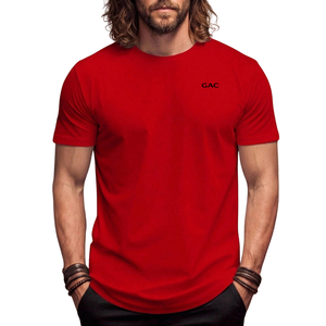 T-shirt à manches courtes rouge pour homme, col rond, décontracté, respirant, séchage rapide, polyester/coton, coupe classique, pour l'été, à porter au quotidien - Product Image 1