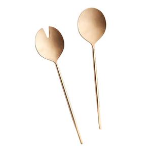 De alta calidad de oro ensalada servidor cuchara y tenedor utensilios de servir para la boda y La Cocina - Product Image 1