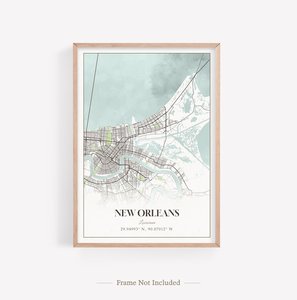SQ Nouvelle-Orléans <span class=keywords><strong>Ville</strong></span> Impressions Sur Toile Mur Art Nouvelle-Orléans <span class=keywords><strong>Carte</strong></span> Photo Affiche Photographie Amérique Peinture - Product Image 2