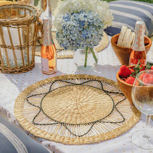Assiette de charge ronde napperons en jonc de mer ensemble de napperons en gros tapis de table uniques décoration de cuisine et de table - Product Image 4