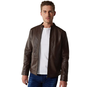 Vestes en cuir pour moto d'hiver classiques réversibles coupe-vent pour hommes, personnalisées avec un motif en relief - Product Image 2