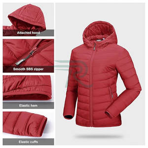 Veste matelassée courte personnalisée pour femmes 2025, luxueuse, chaude, respirante, avec fermeture éclair - Product Image 3