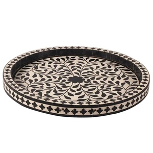 Plateau rond décoratif en nacre de qualité supérieure dans la tendance pour les portions à de nombreuses fins avec des artwares indiens - Product Image 5