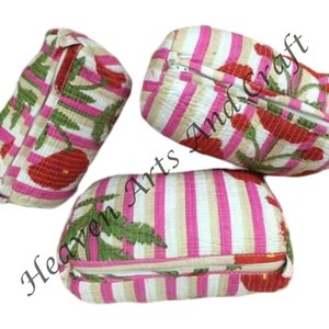 Buy Tiger Print <b>Makeup</b> Bag <b>Set</b> Of 3 Piece Pure Cotton Toiletry <b>Makeup</b> Travel Bag Quilted Wash Cosmetic Bags And Cases CB022 - Product Image 1