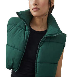 Diseños personalizados Chaleco Otoño Puffer Acolchado Poliéster para el invierno Sólido Ropa al aire libre Chaqueta de mujer a prueba de viento de moda - Product Image 2