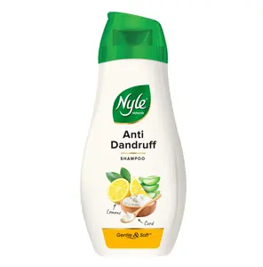 Nyle Naturals 180毫升去屑洗发水，配柠檬、凝乳和芦荟，头发温和、柔软、光滑