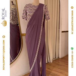 Looking Beautiful Designer Faux Georgette Thread And Sequence work Saree collection - Product Image 1