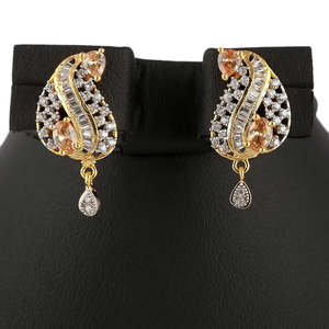 American Diamond <b>Locket</b> Set - Silver & Golden - Product Image 3