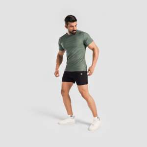 T-shirt de fitness Power Rise Green, 100 % polyester tricoté, poids du tissu 300 g, design compressé, numéro de modèle imprimé - Product Image 4