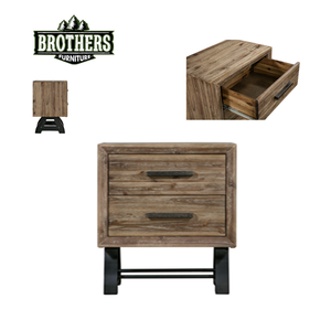 Mesita de noche de 2 cajones de madera maciza con plataforma de almacenamiento de armario Diseño moderno de lujo para muebles de dormitorio para el hogar Hecho en Vietnam - Product Image 4