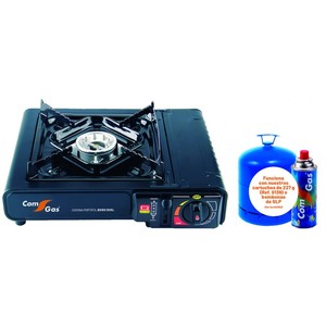 Fornello a gas compatto Comgas nero per bombola/cartuccia di gas (BS-102 DUAL) - Product Image 2
