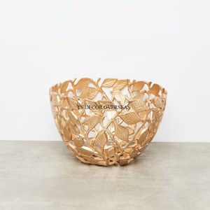 Tazón para servir comida de Metal resistente con acabado de esmalte de Color blanco de la mejor calidad con Base de diseñador elegante chapada en oro al precio más bajo - Product Image 6