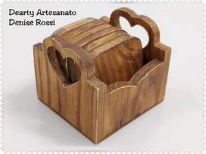 Unique Flower Shaped Wooden <b>Coaster</b> <b>Set</b> <b>With</b> Vertical Peg Stand <b>Holder</b> Beech Walnut Wood Cup Mat Heat Resistant Table Protection - Product Image 6