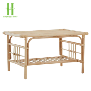 Mesa de Centro de Ratán Hecha a Mano, Moderna, Elegante, Duradera y Ecológica, Color Marrón, Muebles para Sala de Estar - Product Image 5