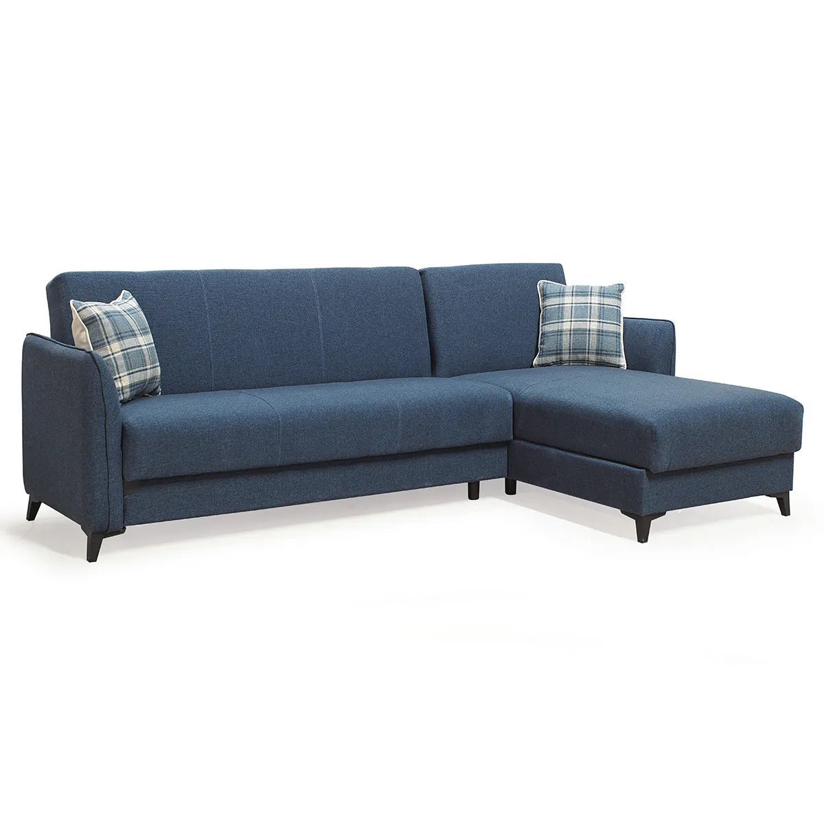 أريكة سرير بتصميم مميز باللون الأزرق من UKFR مصنوعة من الجلد الناعم العثماني لغرفة المعيشة مورد أثاث تركي مشروع 3 2 1