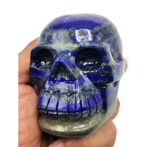 Crâne en pierre de lapis-lazuli naturel - reiki/chakra/guérison - artisanat en cristal - poids 362 g (0,80 lb) et 2,5 pouces - Product Image 3