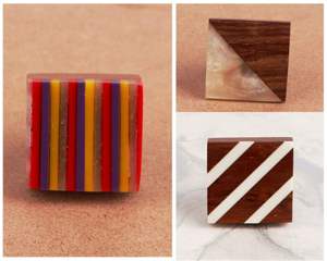 Poignée de porte de tiroir de cuisine en bois et résine de forme carrée faite à la main, couleur, forme et taille personnalisées, fabriquée en Inde - Product Image 4