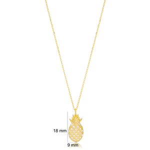 Trendy <b>Pineapple</b> Design Elegant Charm <b>Necklace</b> Pendant Turkish Wholesale Handmade 925 Sterling Silver Jewelry - Product Image 4