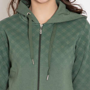 2025 New Arrival Custom Winter Fashion Casual Loose Oversize Pullover High Quality Hooded Full <b>Zipper</b> <b>Hoodie</b> <b>Women</b> 100% Cotton - Product Image 5