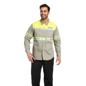 Camisa de Trabajo de Seguridad para Hombre, de Alta Visibilidad, Reflectante, de Manga Larga, de Algodón, Resistente al Fuego, Anti-UV, Antiestática e Impermeable - Product Image 1