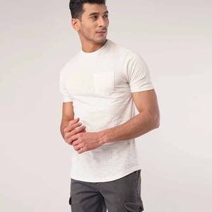 Camiseta Personalizable de Manga Corta y Cuello Redondo para Hombre, de Algodón Grueso Ultra Suave con Bolsillo, con tu Propio Diseño y Logotipo - Product Image 2