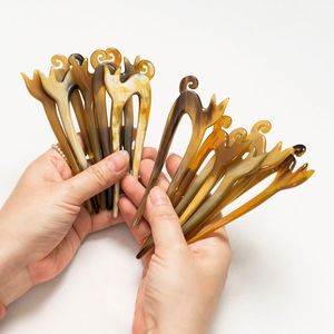 Nettoyage fait à la main poli corne de buffle accessoires de cheveux fourche à cheveux bâton Barrettes Clips pour bijoux Matiss coiffure - Product Image 4