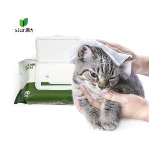 Lingettes nettoyantes pour pattes d'animaux et éliminateur de taches de larmes pour chiens et chats - Lingettes hypoallergéniques non parfumées, 100 feuilles par paquet - Product Image 3