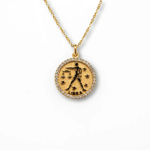 Pendentif en argent massif 925 et alliage doré avec pendentif rond tendance pour homme et femme et avec diamants incrustés - Product Image 3