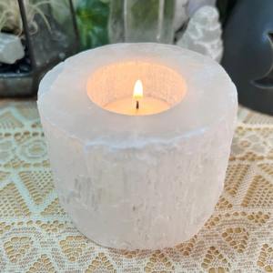 Prix usine direct sur les bougeoirs ronds en sélénite faits à la main - Product Image 1