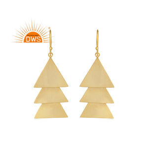 Pendientes colgantes chapados en oro de 18 quilates de plata de ley superventas, joyería fina Demi para mujer, regalo para ella - Product Image 1