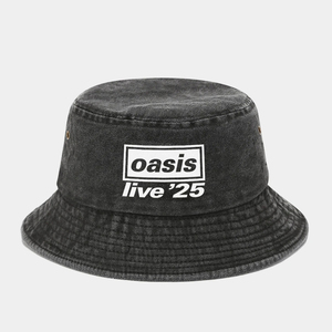 2025 Popular Retro Anti-Ultravioleta Sombrero de cubo Oasis Impreso Washed Denim Sombrilla Venta al por mayor Moda Lavabo Sombrero - Product Image 1