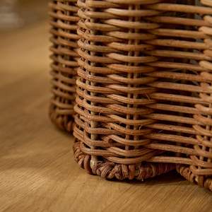 Handwoven Rattan Scalloped Cutlery Caddy Handmade Wicker Flatware Organizer and <b>Utensil</b> <b>Holder</b> for Home Decor and Dining Table - Product Image 6