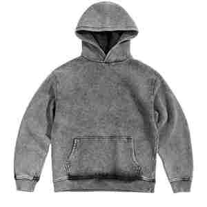 Custom Logo Zipper-up Solid Washed Distressed Embroidery Streetwear Acid Wash <b>Mens</b> <b>Hoodie</b> - Product Image 1