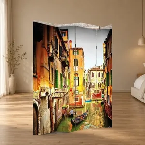 Gondoles sur le canal de Venise, écran pliant en toile double face - Product Image 2