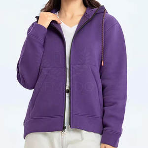 Sudadera con Capucha y Cremallera para Mujer, Ropa Urbana de Invierno, Colores Personalizados Disponibles, Logotipo Personalizado en la Parte Delantera, Tejido Transpirable, Venta al Por Mayor - Product Image 2