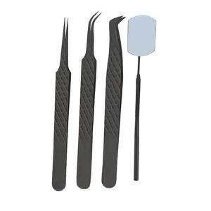 Pince à épiler de volume en acier inoxydable noir de haute qualité pince à épiler d'extension de cils avec pointe pointue de logo personnalisé - Product Image 1