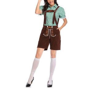 Fabricant OEM Design Cuir Véritable Femmes Shorts Bavarois Nouveau Style Tendance Bavarois Lederhosen pour Adultes Amara Faux Daim - Product Image 3