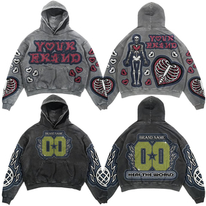 Sudadera Extra Grande con Lavado Ácido Vintage Personalizada, Logotipo Bordado para Ropa Unisex Informal de Moda Urbana para Marcas de Ropa - Product Image 5