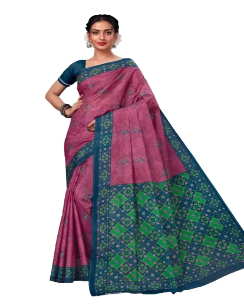 New Trending Good Outfits Saree de algodón puro con blusa para mujer de proveedor indio a precio a granel