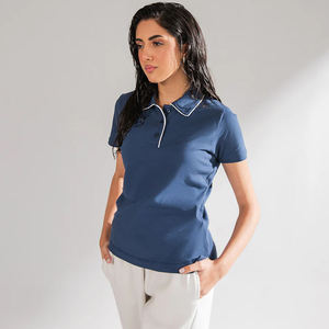 Chemises d'équitation pour femmes de haute qualité, respirantes, en jersey tricoté, décontractées, courtes, unies, motif vierge, logo personnalisé - Product Image 2