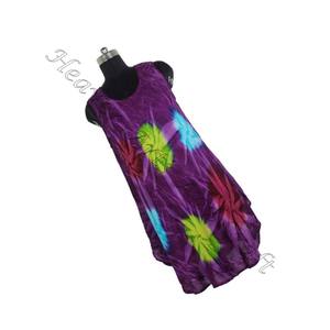 Belle 2023 rayonne cravate teinture pleine longueur coupe ample été glace fête filles porter été vacances robe cravate teinture Boho gitane robe - Product Image 3