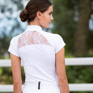 En demanda, camisa Ecuestre para mujer, manga corta, ajuste elástico, ropa personalizada, venta al por mayor, capa base, camisetas para montar a caballo - Product Image 4