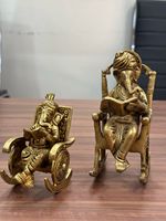 Idoles de Ganesha sur mesure 100 % laiton, tailles 6 pouces, imitation antique brute, portables pour les temples domestiques, les maisons et les magasins, pour la revente