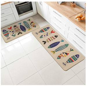 Ensemble de tapis de cuisine modernes antidérapants en lin avec dessus côtelé et base en caoutchouc, imperméables, absorbants, sur mesure, avec fonction amortissante - Product Image 1