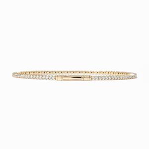 Pulsera de Tenis de Oro Amarillo de 14K, Estilo Hip Hop Completamente Engastada, Pulseras de Cadena Fina con Engaste de Púas para Regalo, Diamante Moissanita - Product Image 6