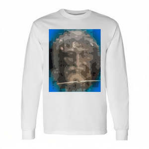 T-shirt a maniche lunghe con design artistico astratto di Gesù, abbigliamento religioso - Product Image 2